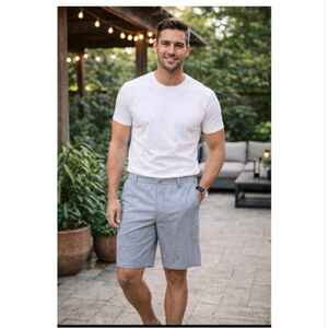 Men's GEORGE Flat Front Shorts Waist 30 Blue